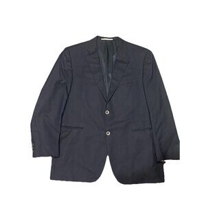 Burberry Men's Super 150s & Cashmere Jacket Blazer Coat Size Large Navy‎ Blue